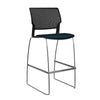 Orbix Wire Rod Stool Upholstered Seat Stools SitOnIt Frame Color Chrome Plastic Color Black Fabric Color Navy