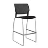 Orbix Wire Rod Stool Upholstered Seat Stools SitOnIt Frame Color Chrome Plastic Color Black Fabric Color Peppercorn