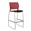 Orbix Wire Rod Stool Upholstered Seat Stools SitOnIt Frame Color Chrome Plastic Color Red Fabric Color Peppercorn