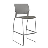 Orbix Wire Rod Stool Upholstered Seat Stools SitOnIt Frame Color Chrome Plastic Color Slate Fabric Color Caraway