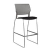 Orbix Wire Rod Stool Upholstered Seat Stools SitOnIt Frame Color Chrome Plastic Color Slate Fabric Color Peppercorn