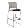 Orbix Wire Rod Stool Upholstered Seat Stools SitOnIt Frame Color Chrome Plastic Color Sterling Fabric Color Peppercorn