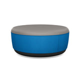 Pasea Large Round Ottoman Ottoman SitOnIt Fabric Color Fog Fabric Color Electric Blue 