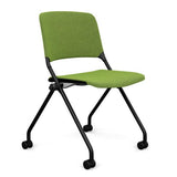 Qwiz Nester Chair Nesting Chairs SitOnIt Fabric Color Clover Black Frame Armless
