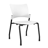 Relay Four Leg Chair Guest Chair, Cafe Chair, Stack Chair, Classroom Chairs SitOnIt Arctic Plastic Black Frame Armless