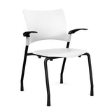 Relay Four Leg Chair Guest Chair, Cafe Chair, Stack Chair, Classroom Chairs SitOnIt Arctic Plastic Black Frame Fixed Arms
