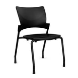 Relay Four Leg Chair Guest Chair, Cafe Chair, Stack Chair, Classroom Chairs SitOnIt Black Plastic Black Frame Armless