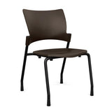 Relay Four Leg Chair Guest Chair, Cafe Chair, Stack Chair, Classroom Chairs SitOnIt Chocolate Plastic Black Frame Armless