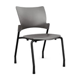 Relay Four Leg Chair Guest Chair, Cafe Chair, Stack Chair, Classroom Chairs SitOnIt Slate Plastic Black Frame Armless