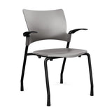 Relay Four Leg Chair Guest Chair, Cafe Chair, Stack Chair, Classroom Chairs SitOnIt Sterling Plastic Black Frame Fixed Arms