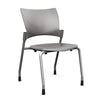 Relay Four Leg Chair Guest Chair, Cafe Chair, Stack Chair, Classroom Chairs SitOnIt Sterling Plastic Silver Frame Armless