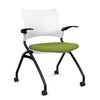 Relay Nester Chair - Black Frame, Fabric Seat Nesting Chairs SitOnIt Arctic Plastic Fabric Color Apple Fixed Arms