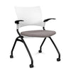 Relay Nester Chair - Black Frame, Fabric Seat Nesting Chairs SitOnIt Arctic Plastic Fabric Color Carbon Fixed Arms
