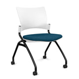 Relay Nester Chair - Black Frame, Fabric Seat Nesting Chairs SitOnIt Arctic Plastic Fabric color Deep Sea Armless