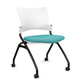 Relay Nester Chair - Black Frame, Fabric Seat Nesting Chairs SitOnIt Arctic Plastic Fabric Color Mainstream Armless