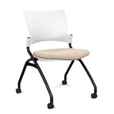 Relay Nester Chair - Black Frame, Fabric Seat Nesting Chairs SitOnIt Arctic Plastic Fabric Color Sandstorm Armless