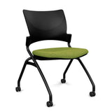 Relay Nester Chair - Black Frame, Fabric Seat Nesting Chairs SitOnIt Black Plastic Fabric Color Apple Armless