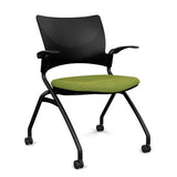 Relay Nester Chair - Black Frame, Fabric Seat Nesting Chairs SitOnIt Black Plastic Fabric Color Apple Fixed Arms