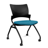 Relay Nester Chair - Black Frame, Fabric Seat Nesting Chairs SitOnIt Black Plastic Fabric Color Blue Skies Armless