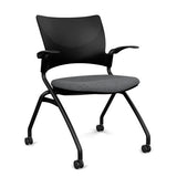 Relay Nester Chair - Black Frame, Fabric Seat Nesting Chairs SitOnIt Black Plastic Fabric Color Blue Skies Fixed Arms