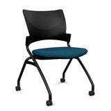 Relay Nester Chair - Black Frame, Fabric Seat Nesting Chairs SitOnIt Black Plastic Fabric color Deep Sea Armless