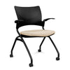 Relay Nester Chair - Black Frame, Fabric Seat Nesting Chairs SitOnIt Black Plastic Fabric Color Sandstorm Fixed Arms