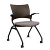 Relay Nester Chair - Black Frame, Fabric Seat Nesting Chairs SitOnIt Chocolate Plastic Fabric Color Carbon Fixed Arms