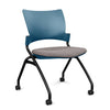 Relay Nester Chair - Black Frame, Fabric Seat Nesting Chairs SitOnIt Lagoon Plastic Fabric Color Carbon Armless