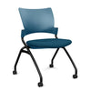 Relay Nester Chair - Black Frame, Fabric Seat Nesting Chairs SitOnIt Lagoon Plastic Fabric color Deep Sea Armless