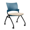 Relay Nester Chair - Black Frame, Fabric Seat Nesting Chairs SitOnIt Lagoon Plastic Fabric Color Sandstorm Armless