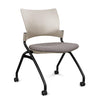Relay Nester Chair - Black Frame, Fabric Seat Nesting Chairs SitOnIt Latte Plastic Fabric Color Carbon Armless