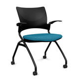Relay Nester Chair - Black Frame, Fabric Seat Nesting Chairs SitOnIt Plastic Black Fabric Color Blue Skies Fixed Arms