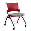 Relay Nester Chair - Black Frame, Fabric Seat Nesting Chairs SitOnIt Red Plastic Fabric Color Carbon Armless