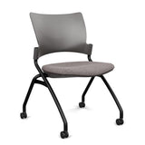 Relay Nester Chair - Black Frame, Fabric Seat Nesting Chairs SitOnIt Slate Plastic Fabric Color Carbon Armless