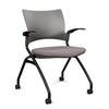 Relay Nester Chair - Black Frame, Fabric Seat Nesting Chairs SitOnIt Slate Plastic Fabric Color Carbon Fixed Arms