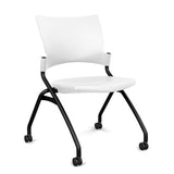 Relay Nester Chair Nesting Chairs SitOnIt Arctic Plastic Black Frame Armless