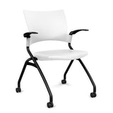 Relay Nester Chair Nesting Chairs SitOnIt Arctic Plastic Black Frame Fixed Arms