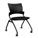 Relay Nester Chair Nesting Chairs SitOnIt Black Plastic Black Frame Armless