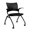 Relay Nester Chair Nesting Chairs SitOnIt Black Plastic Black Frame Fixed Arms