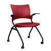 Relay Nester Chair Nesting Chairs SitOnIt Red Plastic Black Frame Fixed Arms