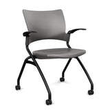 Relay Nester Chair Nesting Chairs SitOnIt Slate Plastic Black Frame Fixed Arms