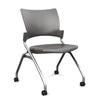 Relay Nester Chair Nesting Chairs SitOnIt Slate Plastic Silver Frame Armless