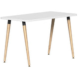 Reya Angled Leg Desk | Black Base Accent | Home Office Edition Home Office SitOnIt Table Size 20 D x 40 W Laminate Color White Tapered Bamboo