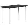 Reya Straight Leg Desk | White Base Accent | SitOnIt Home Office SitOnIt Table Size 20 D x 40 W Laminate Color Black Metal