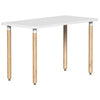 Reya Straight Leg Desk | White Base Accent | SitOnIt Home Office SitOnIt Table Size 20 D x 40 W Laminate Color White Bamboo