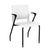 Rio 4 Leg Guest Chair Guest Chair, Stack Chair SitOnIt Arctic Plastic With Arms Black Frame