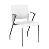 Rio 4 Leg Guest Chair Guest Chair, Stack Chair SitOnIt Arctic Plastic With Arms Silver Frame