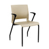 Rio 4 Leg Guest Chair Guest Chair, Stack Chair SitOnIt Bisque Plastic With Arms Black Frame