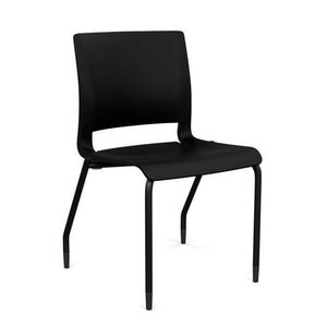 Rio 4 Leg Guest Chair Guest Chair, Stack Chair SitOnIt Black Plastic No Arms Black Frame