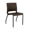 Rio 4 Leg Guest Chair Guest Chair, Stack Chair SitOnIt Chocolate Plastic No Arms Black Frame